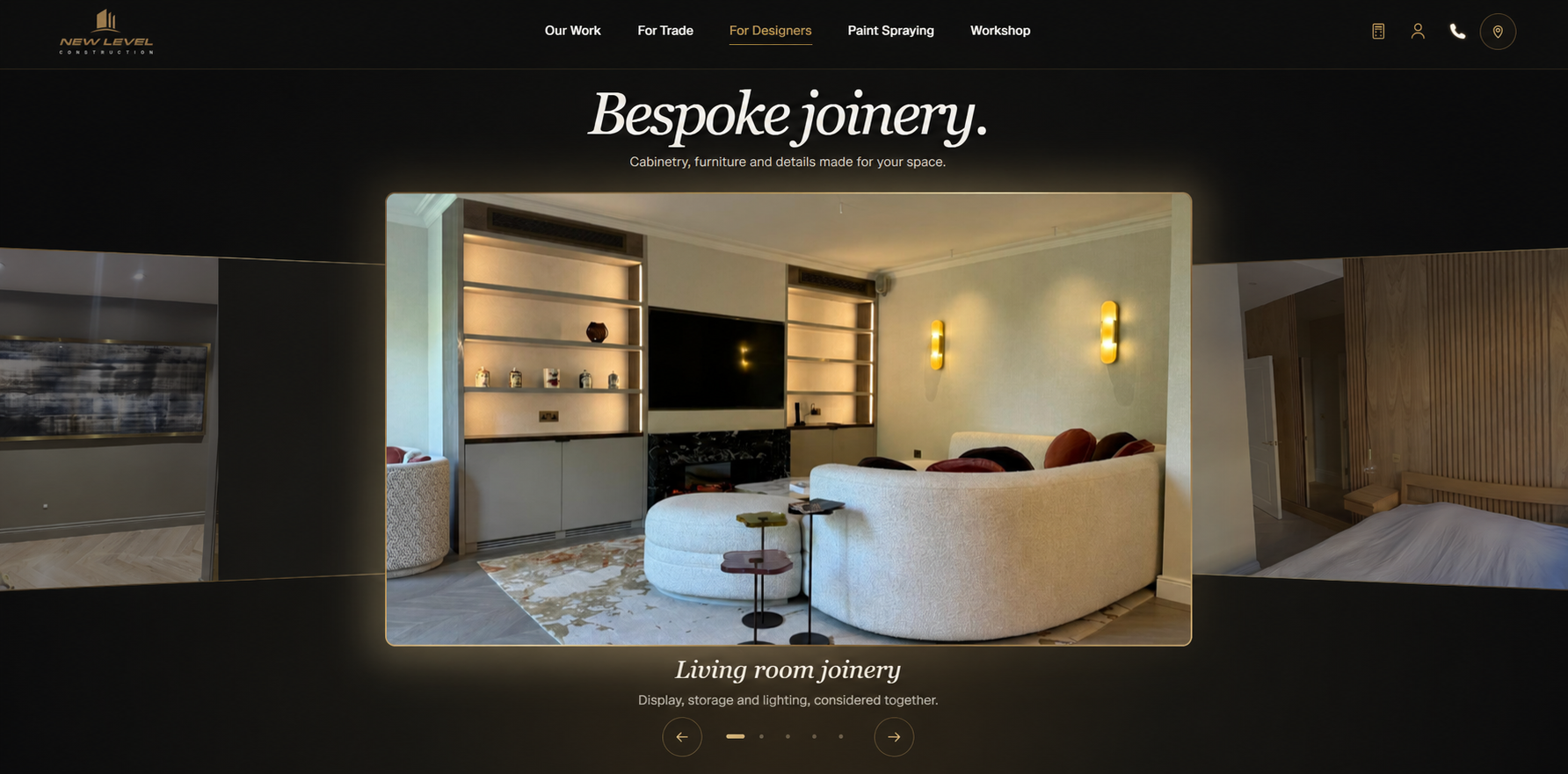 New Level Construction Bespoke Joinery website
